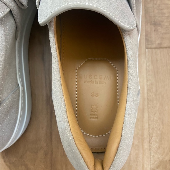 🎁 Buscemi Italian Sneakers Low Tops With Bow /Size 38 size 8 Glitter Beige 🎁 - Picture 4 of 16